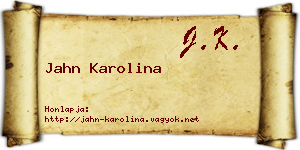 Jahn Karolina névjegykártya